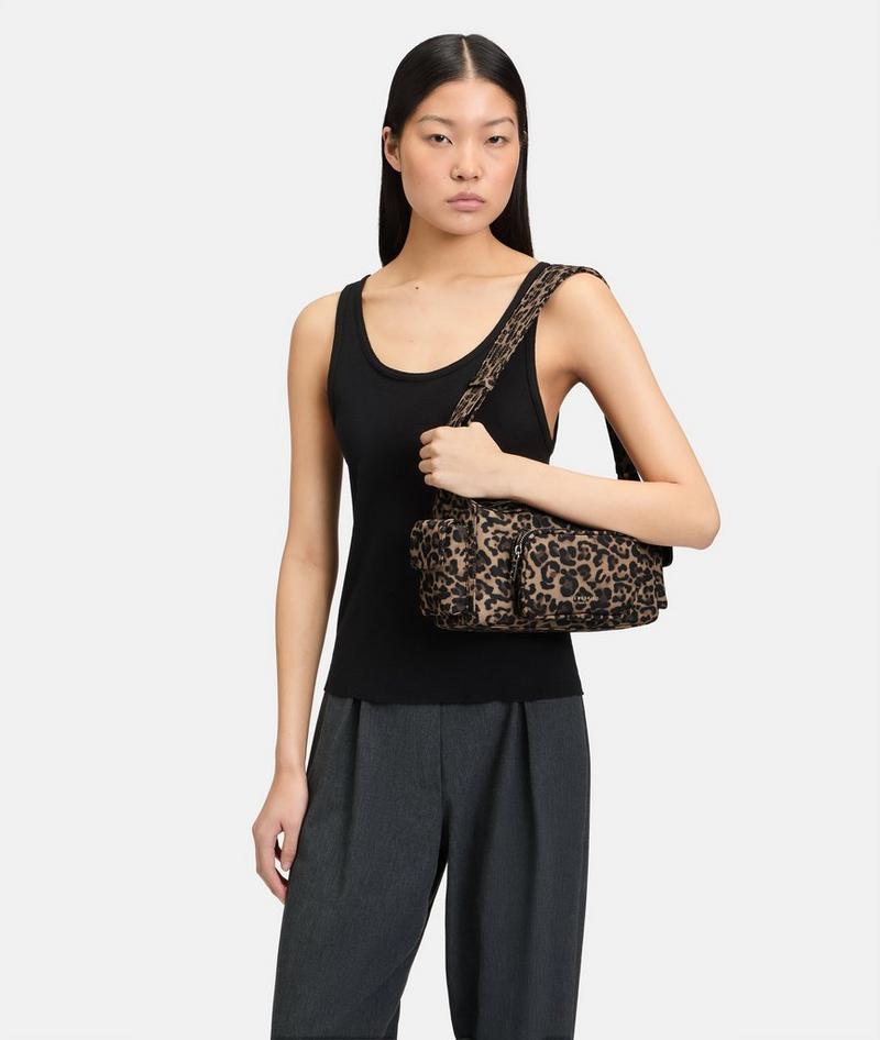 Liebeskind Nylon Lila Crossbody S - Sandfarben