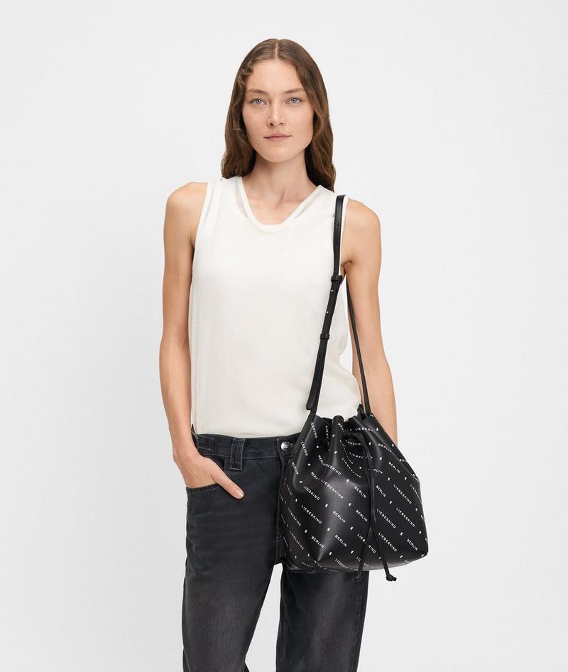Liebeskind Monogram Bucketbag M - Schwarz