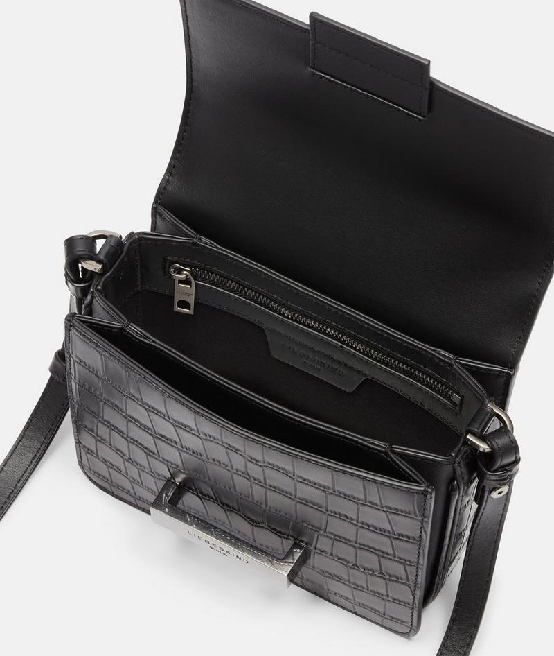 Liebeskind Kroko Alex Crossbody S - Schwarz