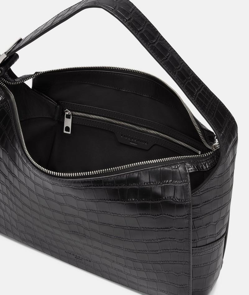 Liebeskind Kroko Lou Hobo M - Schwarz